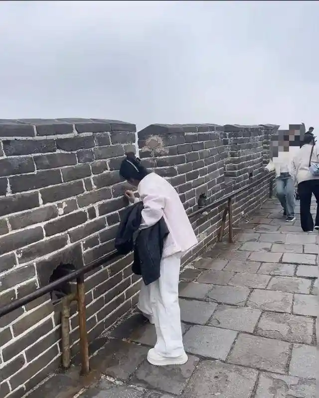 长城刻字女子拒不听劝，警方紧急介入！文物守护战引发全网热议